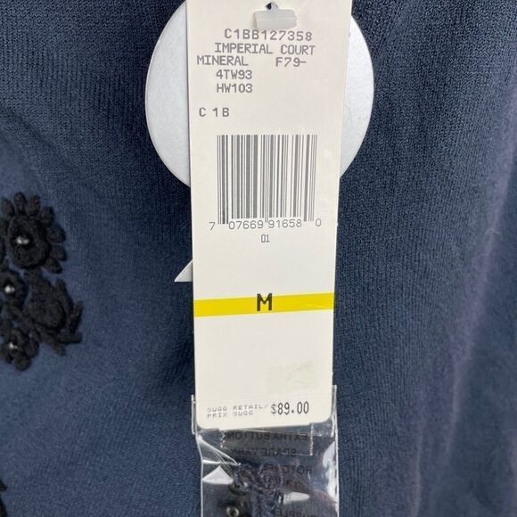 NWT Nine West Navy Blue Cardigan Sweater Top - Picture 6 of 8